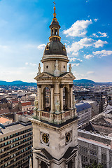 Image showing Aerial view at Budapest from the top of St Stephen Basilica