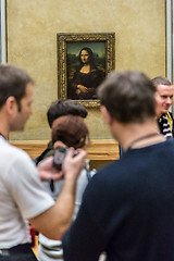 Image showing Visitors take photo of Leonardo DaVinci\'s \