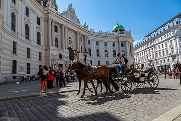 Image showing Horse-drawn Carriage in Vienna at the famous Stephansdom Cathedr