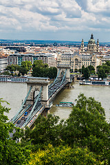 Image showing Magnificent Chain Bridge in beautiful Budapest