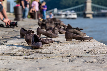 Image showing Shoes on the Danube, a monument to Hungarian Jews shot in the se