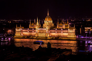 Image showing Budapest Parliament building in Hungary at twilight.