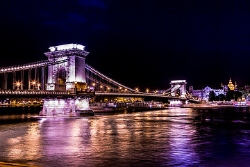 Image showing Panorama of Budapest, Hungary, with the Chain Bridge and the Par