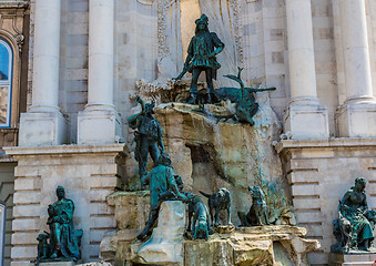 Image showing Hunting statue at the Royal palace, Budapest