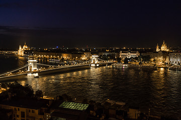 Image showing Panorama of Budapest, Hungary, with the Chain Bridge and the Par