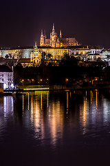 Image showing Prague gothic Castle with Charles Bridge