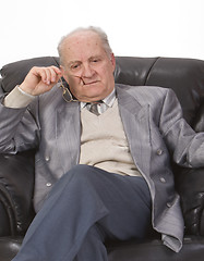 Image showing Senior man thinking