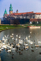 Image showing Wawel Castle and Wistula . Krakow Poland.