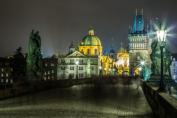 Image showing Karlov or charles bridge in Prague