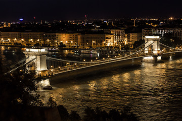 Image showing Panorama of Budapest, Hungary, with the Chain Bridge and the Par