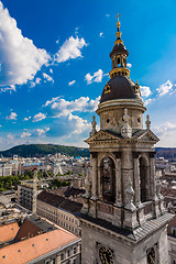 Image showing Aerial view at Budapest from the top of St Stephen Basilica