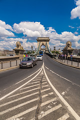 Image showing The Szechenyi Chain Bridge is a beautiful, decorative suspension