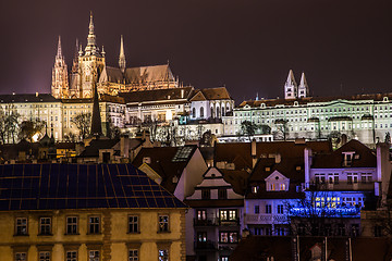 Image showing Prague gothic Castle with Charles Bridge