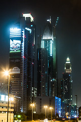 Image showing Dubai Dowtown at ngiht, United Arab Emirates