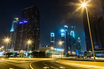 Image showing Dubai Dowtown at ngiht, United Arab Emirates