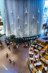 Image showing Waterfall in Dubai Mall - world\'s largest shopping mall