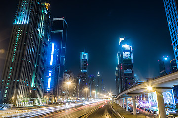 Image showing Dubai Dowtown at ngiht, United Arab Emirates