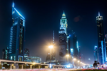 Image showing Dubai Dowtown at ngiht, United Arab Emirates