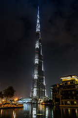 Image showing View on Burj Khalifa, Dubai, UAE, at night