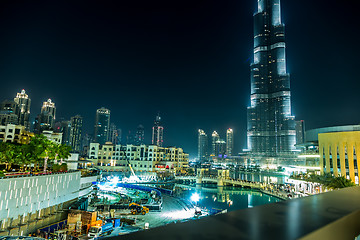 Image showing View on Burj Khalifa, Dubai, UAE, at night