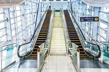 Image showing Automatic Stairs at Dubai Metro Station