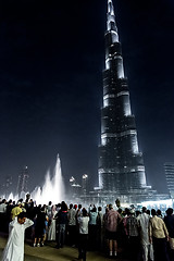 Image showing View on Burj Khalifa, Dubai, UAE, at night