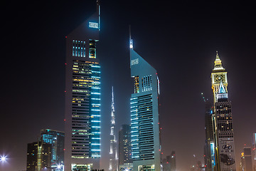 Image showing Dubai Dowtown at ngiht, United Arab Emirates