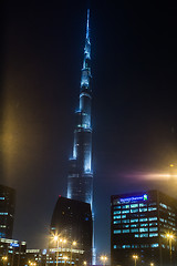 Image showing View on Burj Khalifa, Dubai, UAE, at night