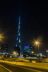 Image showing View on Burj Khalifa, Dubai, UAE, at night