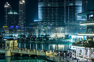 Image showing View on Burj Khalifa, Dubai, UAE, at night