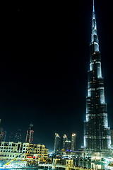 Image showing View on Burj Khalifa, Dubai, UAE, at night