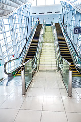 Image showing Automatic Stairs at Dubai Metro Station