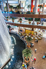 Image showing Waterfall in Dubai Mall - world\'s largest shopping mall