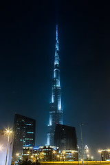 Image showing View on Burj Khalifa, Dubai, UAE, at night