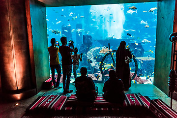 Image showing Huge aquarium in a hotel Atlantis in Dubai on the Palm islands