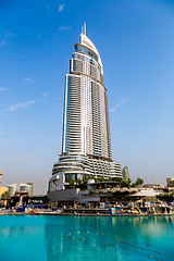 Image showing Address Hotel in the downtown Dubai area overlooks the famous da