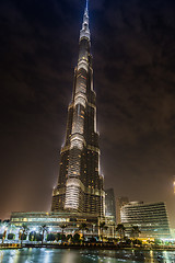 Image showing View on Burj Khalifa, Dubai, UAE, at night