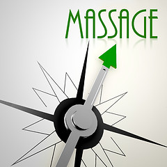 Image showing Massage on green compass