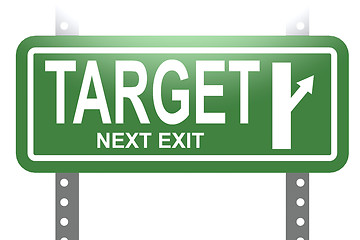 Image showing Target green sign board isolated