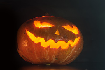 Image showing Halloween pumpkin on black