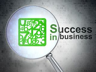 Image showing Finance concept: Numbers and Success In business with optical glass