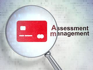 Image showing Finance concept: Credit Card and Assessment Management with optical glass