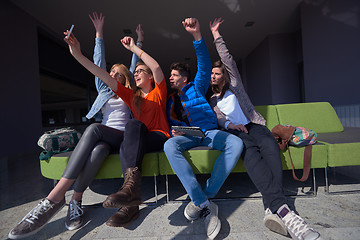 Image showing students group taking selfie