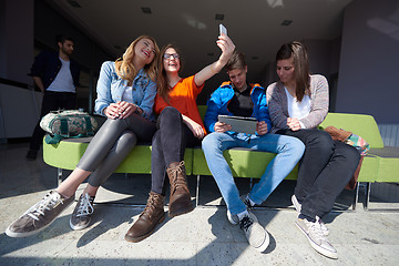 Image showing students group taking selfie