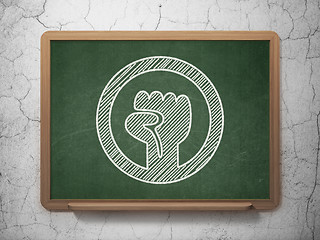 Image showing Political concept: Uprising on chalkboard background