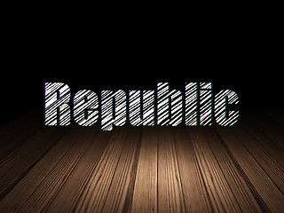 Image showing Political concept: Republic in grunge dark room