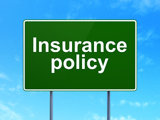 Image showing Insurance concept: Insurance Policy on road sign background