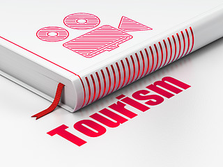 Image showing Vacation concept: book Camera, Tourism on white background