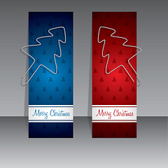 Image showing Christmas shopping labels with binder clip christmas trees