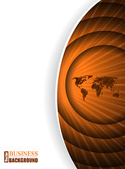 Image showing Orange business brochure template with map in ripple effect